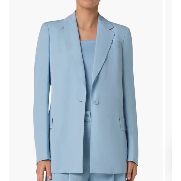 AKRIS PUNTOOne-Button Linen Boyfriend Blazer